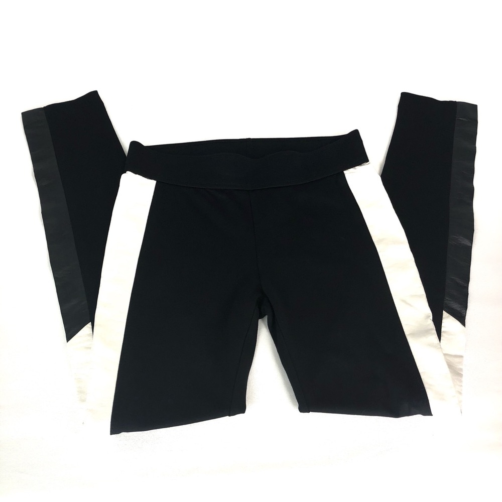 Bar III Black and White Faux Leather Leggings Sz S
